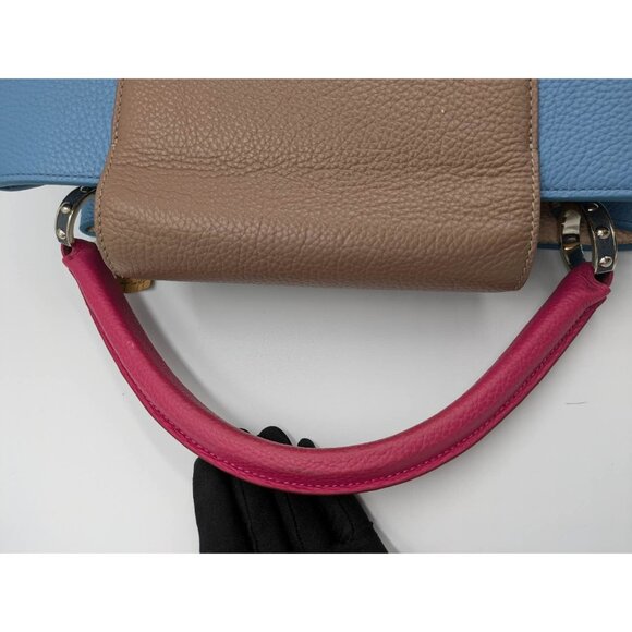 Pre-owned Louis Vuitton Taurillon Capucines MM Tote Blue - Picture 6 of 13